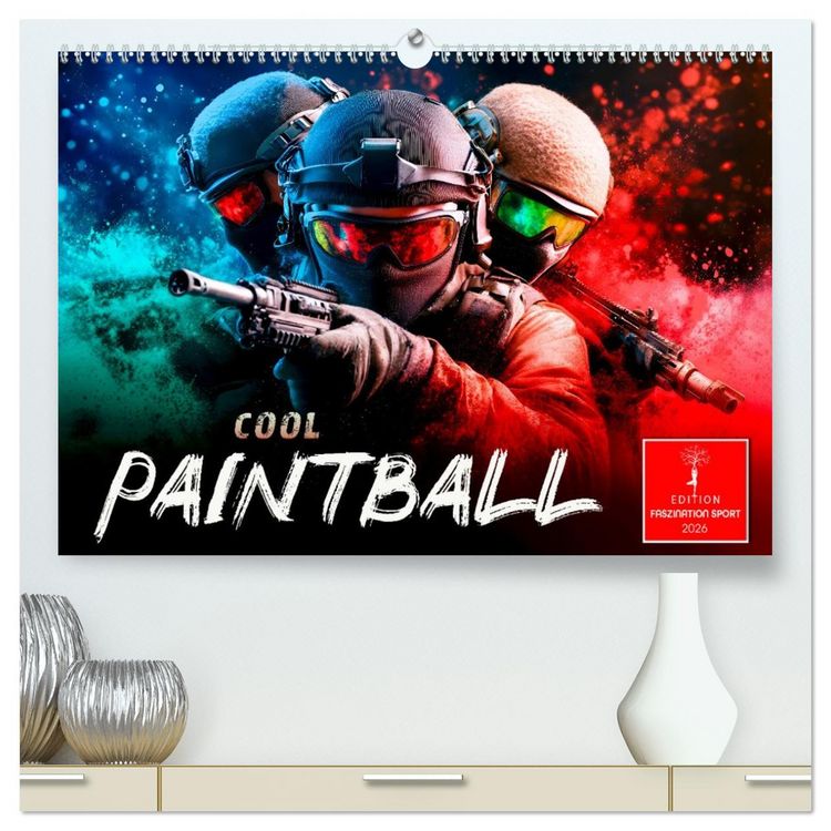 Produktbild: Paintball cool (hochwertiger Premium Wandkalender 2026 DIN A2 quer), Kunstdruck in Hochglanz