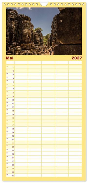 Produktbild: Familienplaner 2027 - Magisches Kambodscha mit 5 Spalten (Wandkalender, 21 x 45 cm) CALVENDO