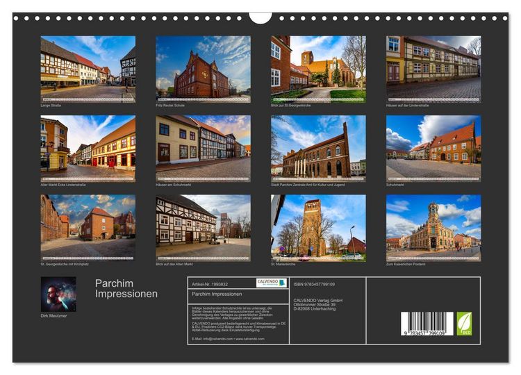 Produktbild: Parchim Impressionen (Wandkalender 2026 DIN A3 quer), CALVENDO Monatskalender