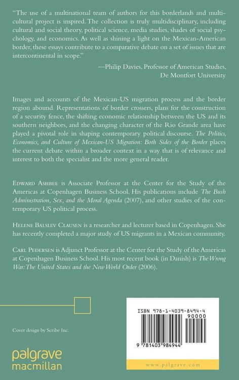 Produktbild: The Politics, Economics, and Culture of Mexican-US Migration