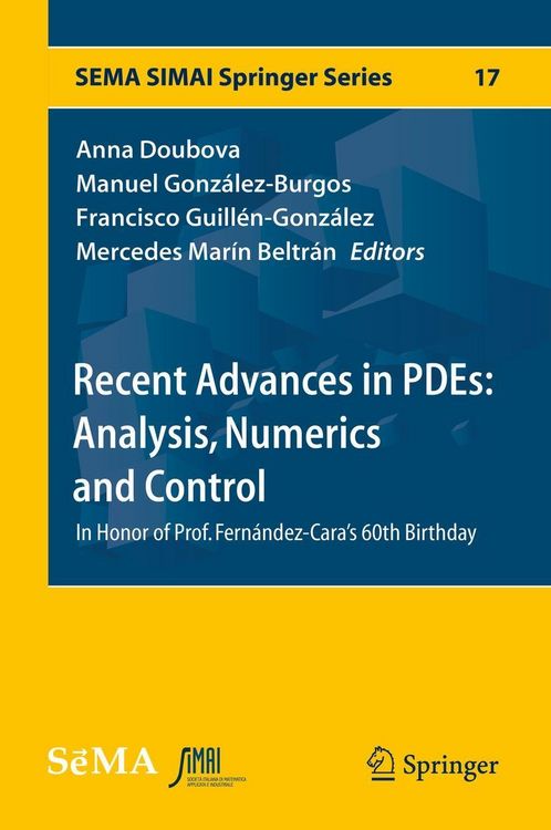 Produktbild: Recent Advances in PDEs: Analysis, Numerics and Control