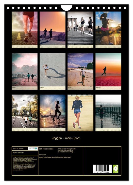 Produktbild: Joggen - mein Sport (Wandkalender 2026 DIN A4 hoch), CALVENDO Monatskalender
