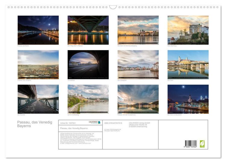 Produktbild: Passau, das Venedig Bayerns (Wandkalender 2026 DIN A2 quer), CALVENDO Monatskalender