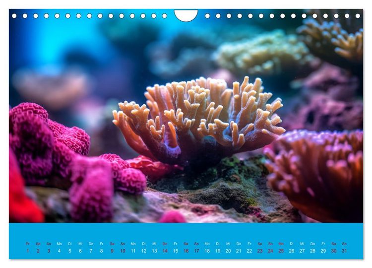 Produktbild: Farbenpracht im Ozean - Die Sch&ouml;nheit der Korallen (Wandkalender 2026 DIN A4 quer), CALVENDO Monatskalender