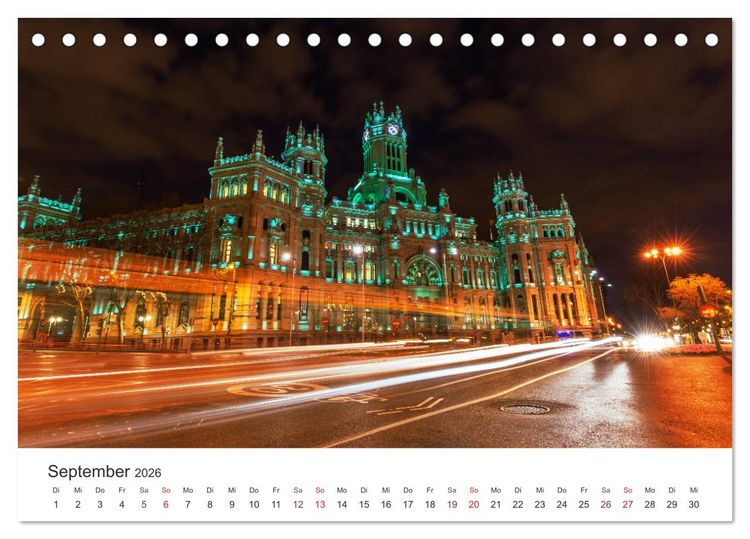 Produktbild: N&auml;chtliche Streifz&uuml;ge durch Europas Hauptst&auml;dte (Tischkalender 2026 DIN A5 quer), CALVENDO Monatskalender