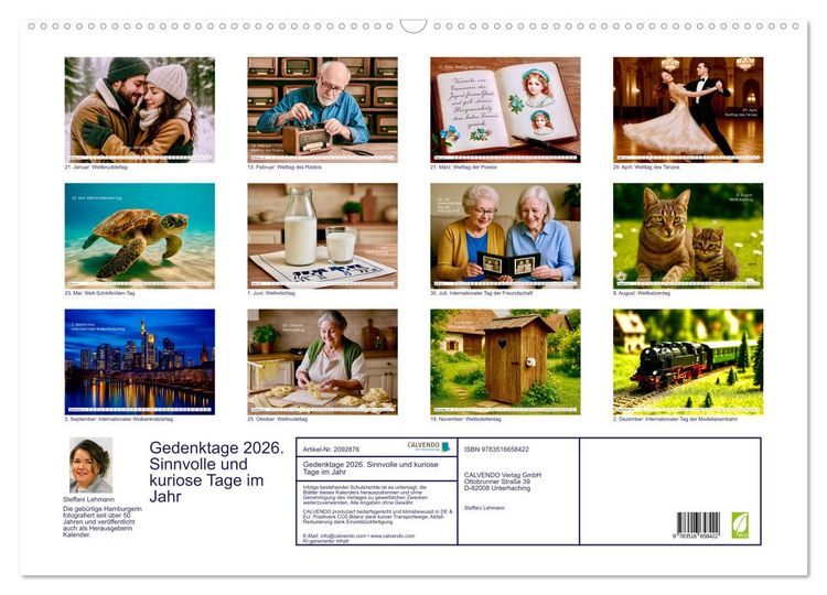 Produktbild: Gedenktage 2026. Sinnvolle und kuriose Tage im Jahr (Wandkalender 2026 DIN A2 quer), CALVENDO Monatskalender