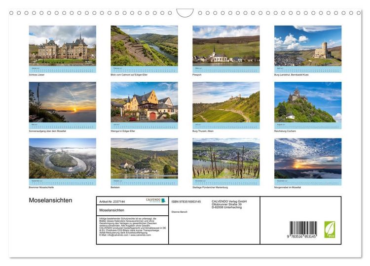 Produktbild: Moselansichten (Wandkalender 2027 DIN A3 quer), CALVENDO Monatskalender