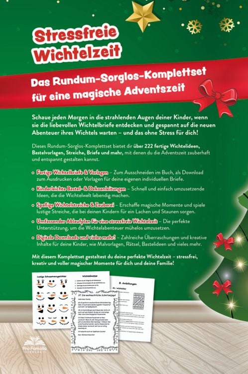 Produktbild: Das gro&szlig;e Wichtelspa&szlig; Komplettset &ndash; Das Wichtel Buch: fertige Wichtelbriefe, lustige Streiche, kreative Bastelanleitungen & mehr
