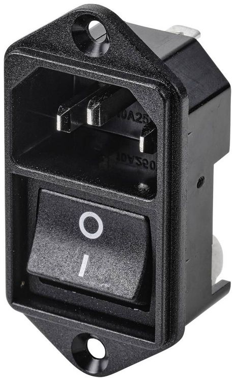 Produktbild: TRU COMPONENTS TC-10088376 Kaltger&auml;te-Steckverbinder C14 Stecker, Einbau vertikal Gesamtpolzahl: 3 10 A Schwarz 1 St.