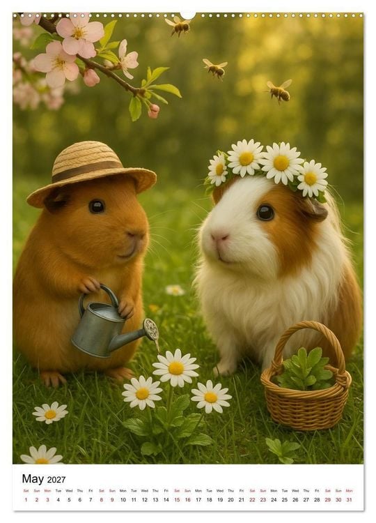 Produktbild: Guinea Pigs Cozy Moments (Wall Calendar 2027 DIN A2 portrait), CALVENDO 12 Month Wall Calendar