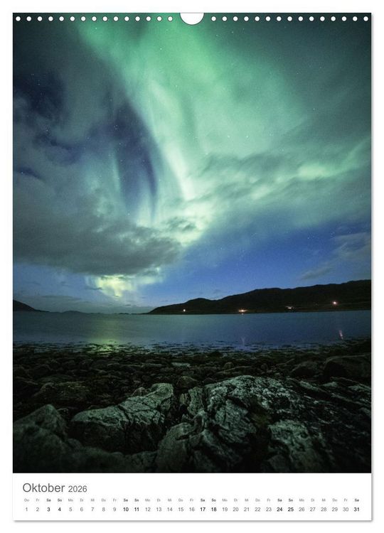 Produktbild: Nordlichter &ndash; Farbenspiel der Nacht (Wandkalender 2026 DIN A3 hoch), CALVENDO Monatskalender