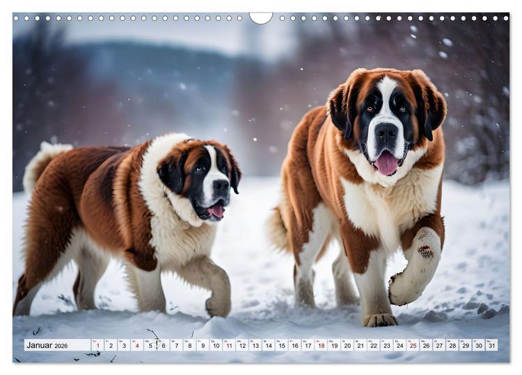 Produktbild: Gigant Bernhardiner (Wandkalender 2026 DIN A3 quer), CALVENDO Monatskalender