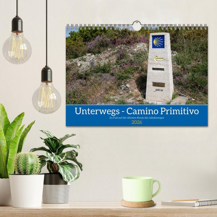 Produktbild: Unterwegs - Camino Primitivo. Zu Fu&szlig; auf der &auml;ltesten Route des Jakobsweges (Wandkalender 2026 DIN A4 quer), CALVENDO Monatskalender