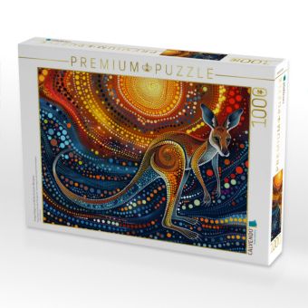 Produktbild: CALVENDO Puzzle Junges K&auml;nguru im Stil der Kunst der Aborigines | 1000 Teile Lege-Gr&ouml;&szlig;e 64x48cm Foto-Puzzle f&uuml;r gl&uuml;ckliche Stunden
