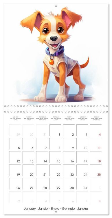 Produktbild: Chiens joyeux (Calendrier mural carr&eacute; 2026 30x30 cm) Calendrier double avec une page pour vos prises de notes