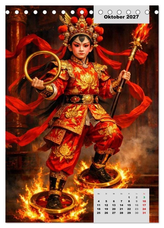 Produktbild: Masken und Magie &ndash; Die Gesichter der Peking-Oper (Tischkalender 2027 DIN A5 hoch), CALVENDO Monatskalender