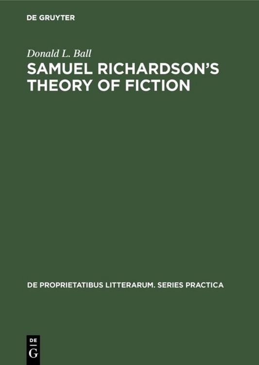 Produktbild: Samuel Richardson&rsquo;s theory of fiction