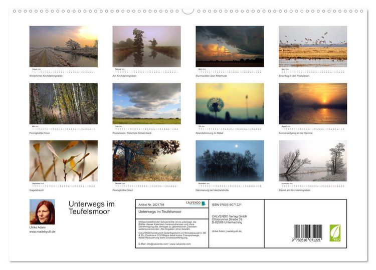 Produktbild: Unterwegs im Teufelsmoor (hochwertiger Premium Wandkalender 2026 DIN A2 quer), Kunstdruck in Hochglanz