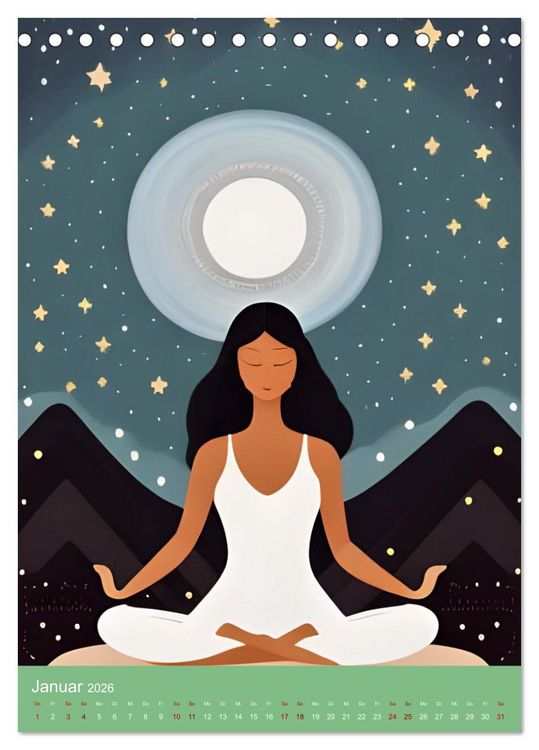 Produktbild: Meditation verbindet (Tischkalender 2026 DIN A5 hoch), CALVENDO Monatskalender