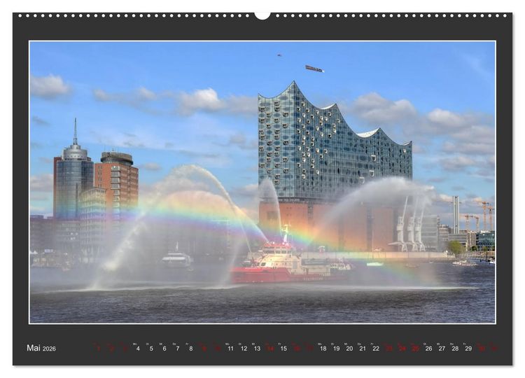 Produktbild: Wahrzeichen Elbphilharmonie (hochwertiger Premium Wandkalender 2026 DIN A2 quer), Kunstdruck in Hochglanz