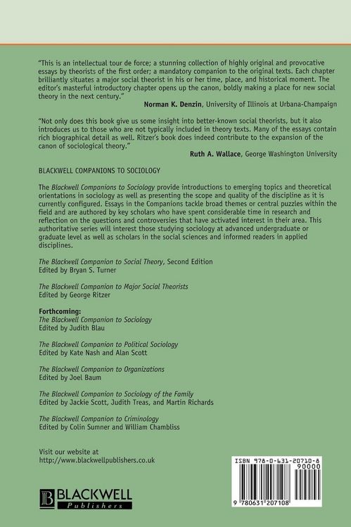 Produktbild: Blackwell Companion to Major Social
