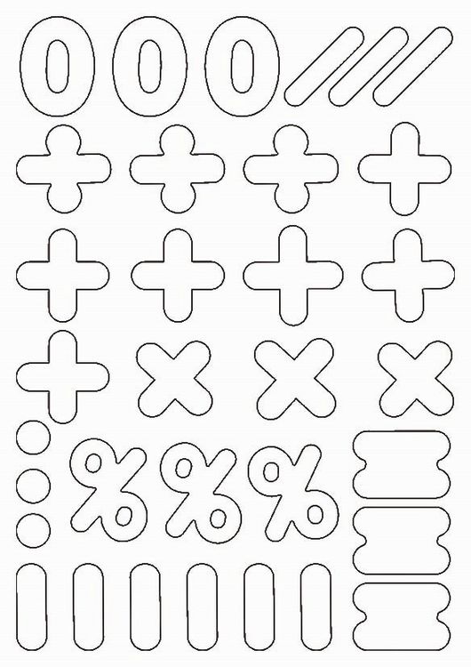 Produktbild: URSUS Blankoartikel Blanko-Magnete Zahlen & Symbole, 90er Set, 1,5 - 4,4 cm