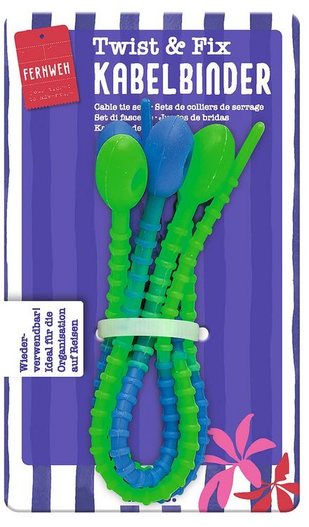 Produktbild: Fernweh Twist & Fix Kabelbinder Neon 4er Set