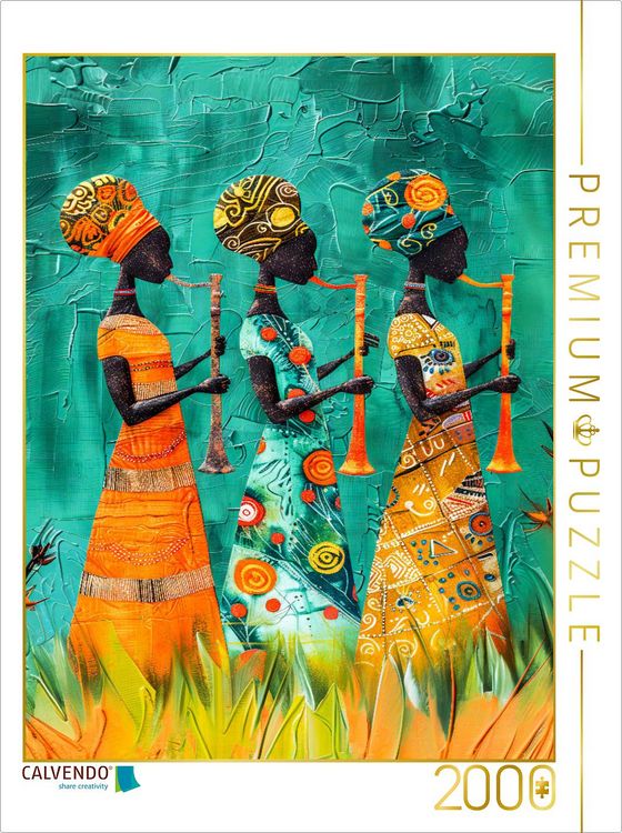 Produktbild: CALVENDO Puzzle Drei Frauen mit Musikinstrumenten in Afrika | 2000 Teile Lege-Gr&ouml;&szlig;e 90x67cm Foto-Puzzle f&uuml;r gl&uuml;ckliche Stunden