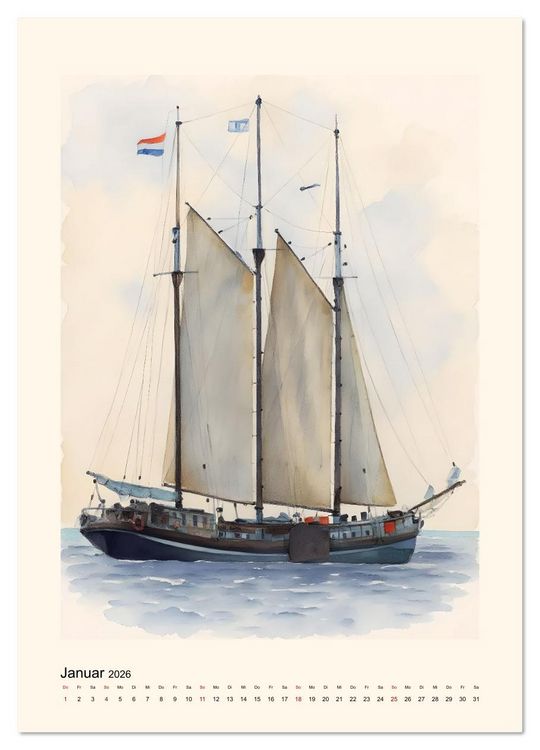Produktbild: Unter Segeln &uuml;ber's Ijsselmeer (Wandkalender 2026 DIN A3 hoch), CALVENDO Monatskalender