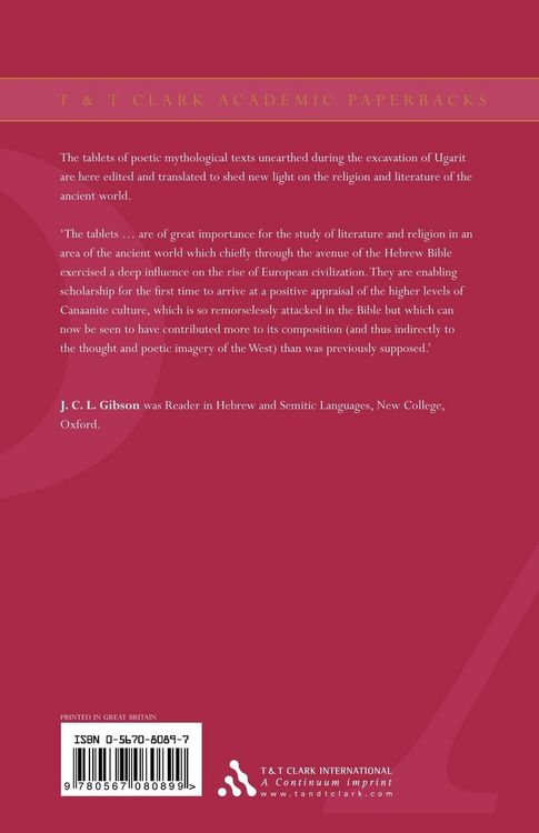 Produktbild: Canaanite Myths and Legends