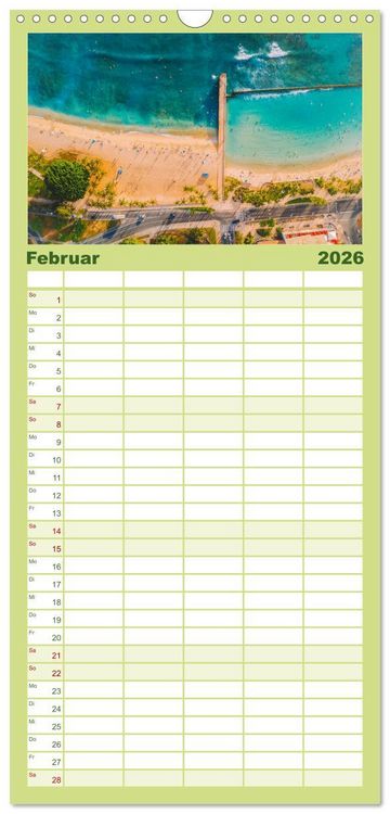 Produktbild: Familienplaner 2026 - Hawaii Traumziel mit 5 Spalten (Wandkalender, 21 x 45 cm) CALVENDO