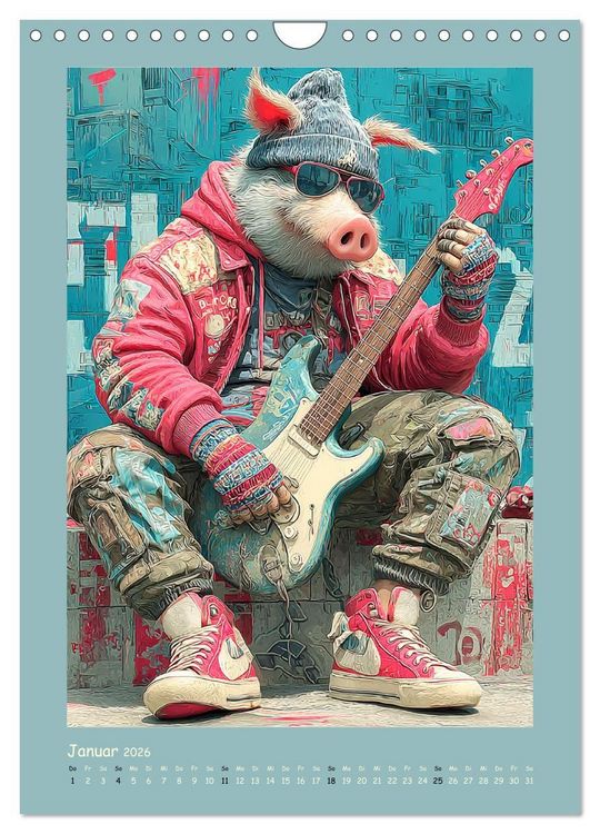 Produktbild: Street Hogz. Charakterschweine mit Haltung (Wandkalender 2026 DIN A4 hoch), CALVENDO Monatskalender
