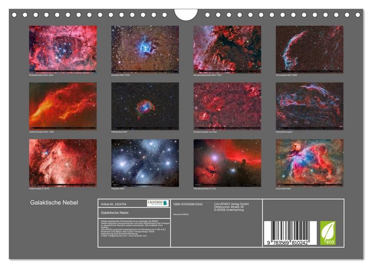 Produktbild: Galaktische Nebel (Wandkalender 2027 DIN A4 quer), CALVENDO Monatskalender