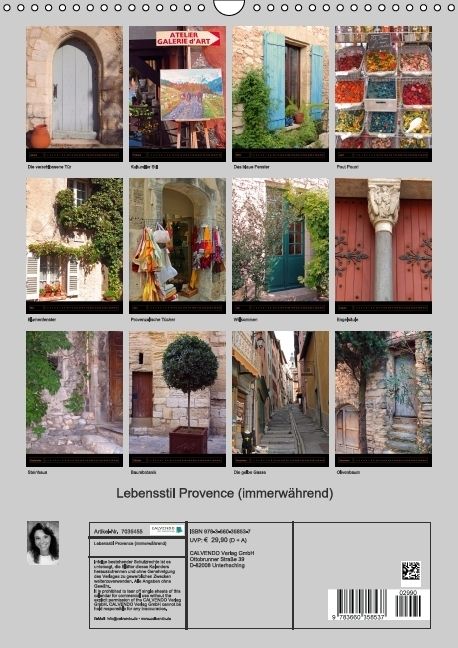 Produktbild: Lebensstil Provence (immerw&auml;hrend) (Wandkalender immerw&auml;hrend DIN A3 hoch)