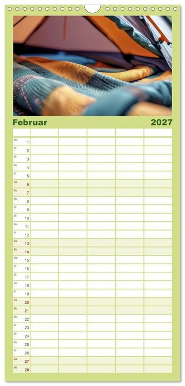 Produktbild: Familienplaner 2027 - Camping-Life und Abenteuer mit 5 Spalten (Wandkalender, 21 x 45 cm) CALVENDO