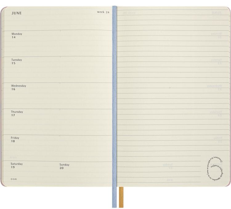 Produktbild: Moleskine Alice im Wunderland 12 Monate Wochen-Notizkalender 2027, L/A5, 1 Wo = 1 Seite, fester Einband