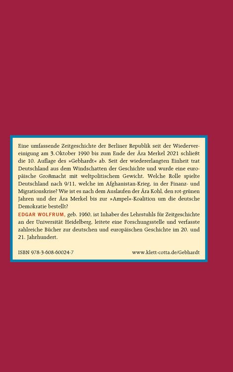 Produktbild: Gebhardt: Handbuch der deutschen Geschichte. Band 24 (Gebhardt Handbuch der Deutschen Geschichte, Bd. 24)