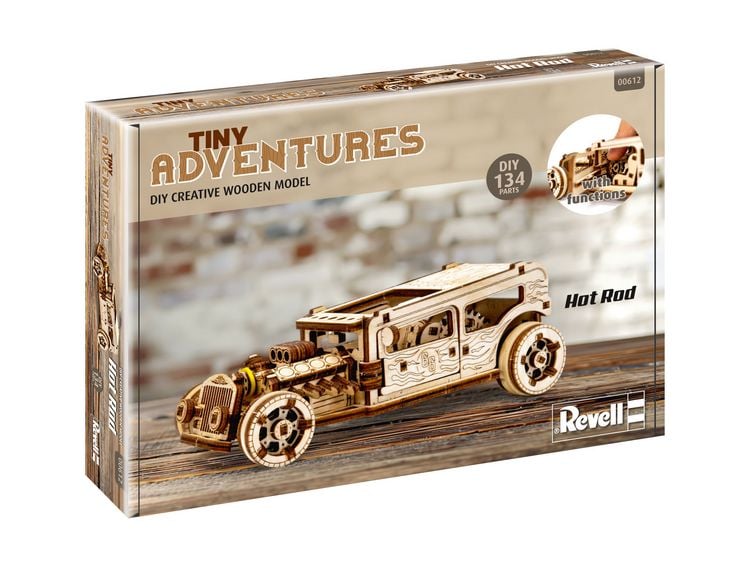 Produktbild: Revell Holz Tiny Adventures - Hot Rod Automodell Bausatz