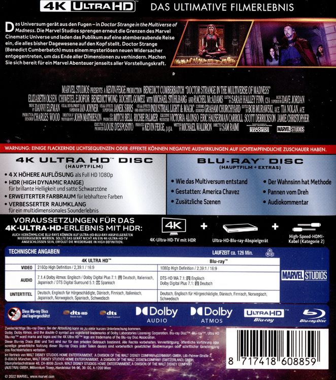 Produktbild: Doctor Strange in the Multiverse of Madness (4K Ultra HD) (+ Blu-ray)