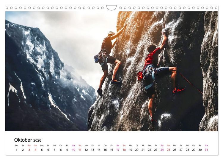 Produktbild: Klettern - die H&ouml;henangst &uuml;berwinden (Wandkalender 2026 DIN A3 quer), CALVENDO Monatskalender