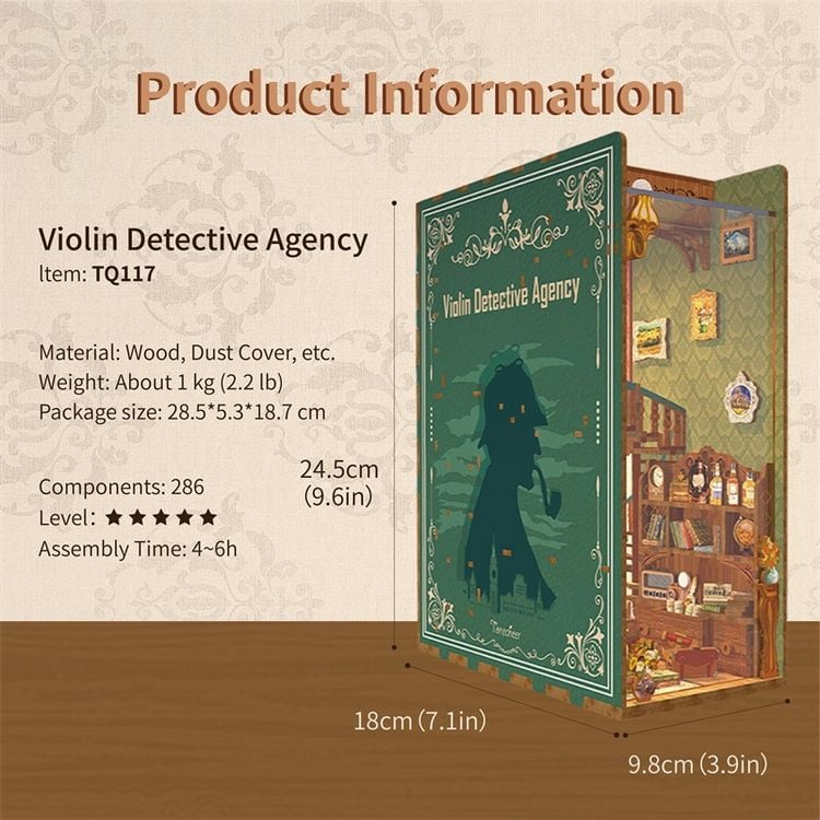Book Nook DIY Bücherecke Violin Detective Agency