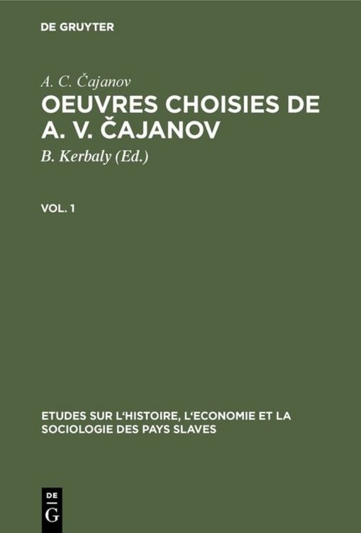 Produktbild: Oeuvres choisies de A. V. Čajanov