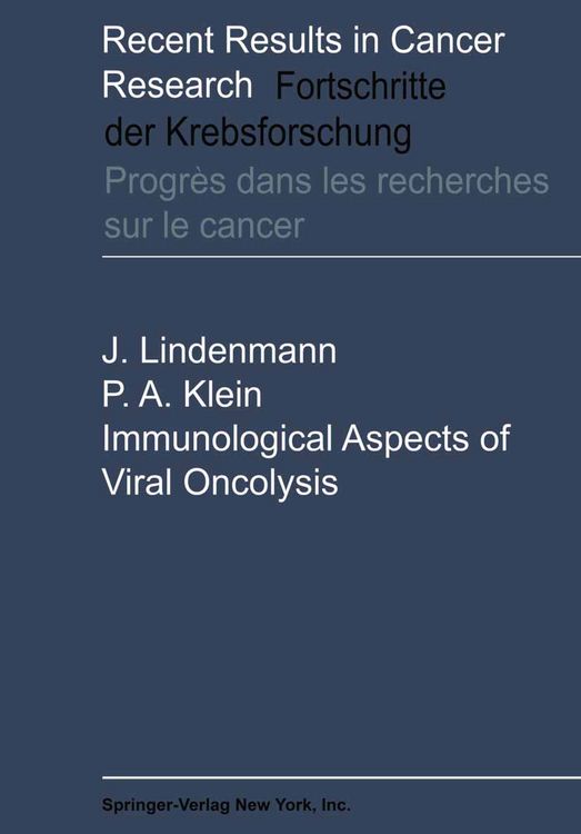 Produktbild: Immunological Aspects of Viral Oncolysis