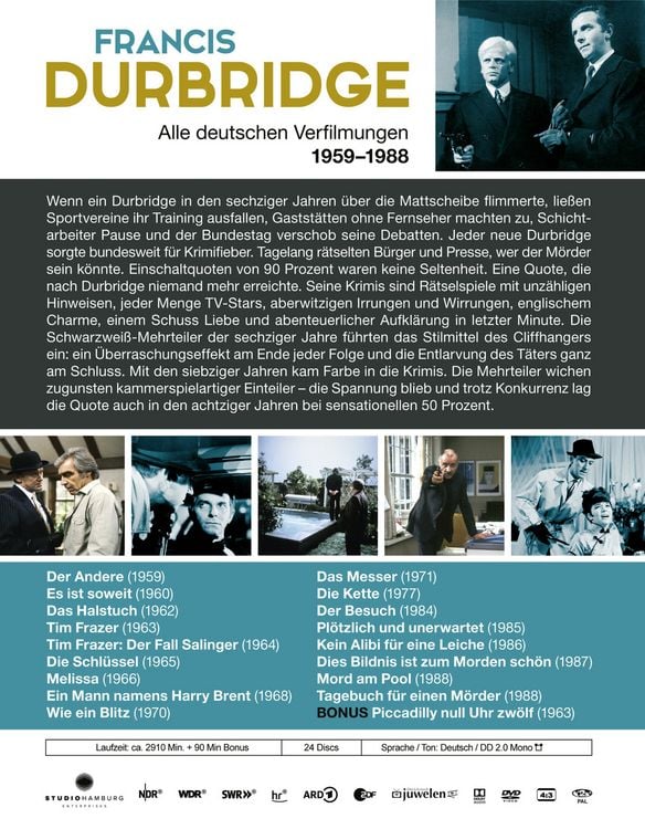 Produktbild: Francis Durbridge - Alle deutschen Verfilmungen [24 DVDs]