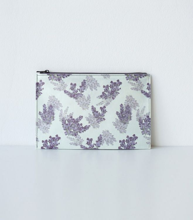 Produktbild: Koreanische Hanji-Papiertasche Federm&auml;ppchen Kosmetiktasche &ndash; Lila/Lavendel - aus traditionellem Hanji-Papier &ndash; mit Rei&szlig;verschluss