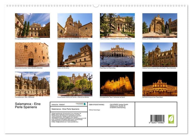Produktbild: Salamanca - Eine Perle Spaniens (hochwertiger Premium Wandkalender 2026 DIN A2 quer), Kunstdruck in Hochglanz