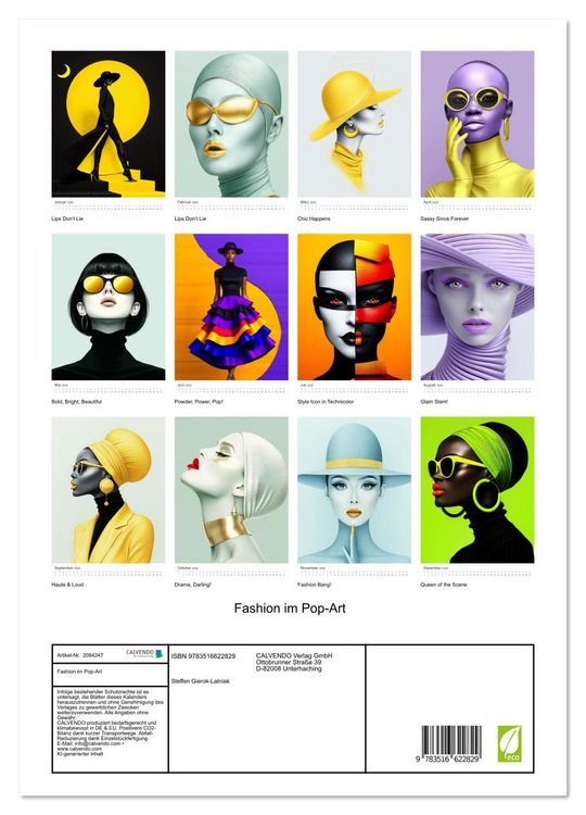 Produktbild: Fashion im Pop-Art (Wandkalender 2026 DIN A3 hoch), CALVENDO Monatskalender