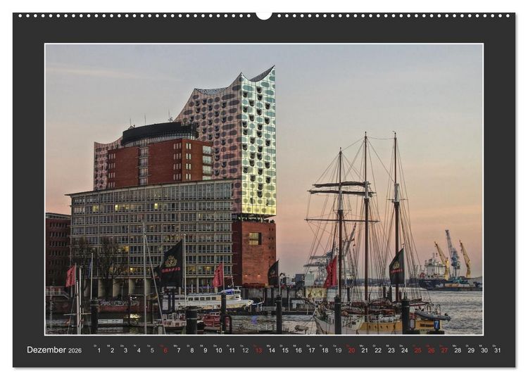 Produktbild: Die Elbphilharmonie Hamburg (Wandkalender 2026 DIN A2 quer), CALVENDO Monatskalender
