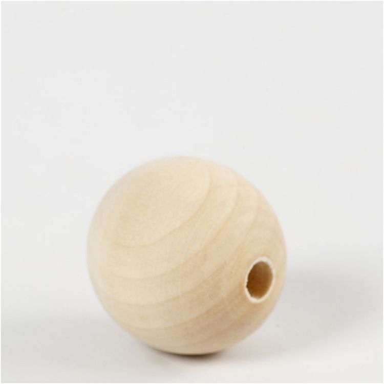 Produktbild: Creativ Company Holzperle, D 30 mm, Lochgr&ouml;&szlig;e 5 mm, 50 Stk