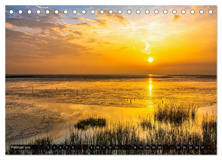 Produktbild: Wattenmeer Nordsee - Lichtstimmungen zwischen Land und Meer (Tischkalender 2026 DIN A5 quer), CALVENDO Monatskalender